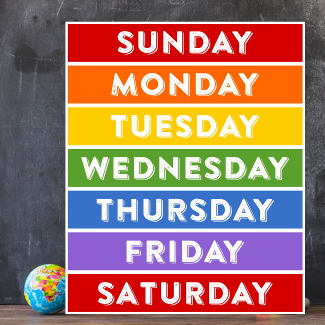 Days of the week months. Days of the week плакат. Days of the week картинки. My week плакат. English week плакат idea.